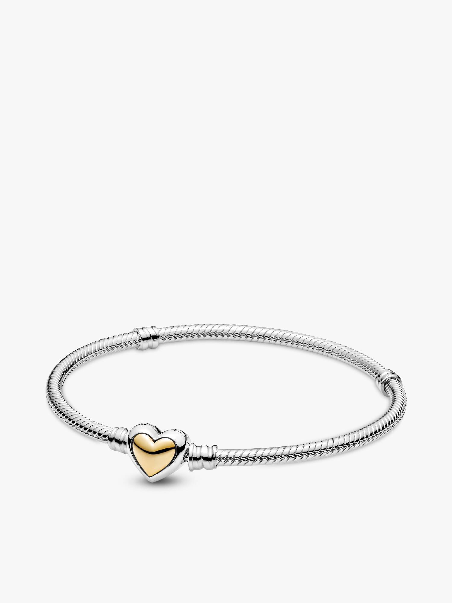 Domed Golden Heart Clasp Snake Chain Bracelet