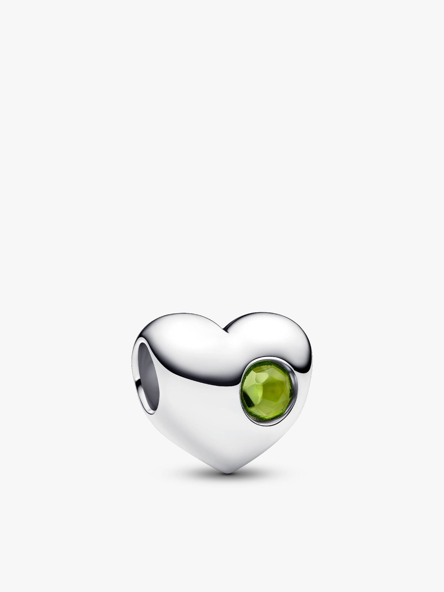 Engravable Spring Green Stone Heart Charm