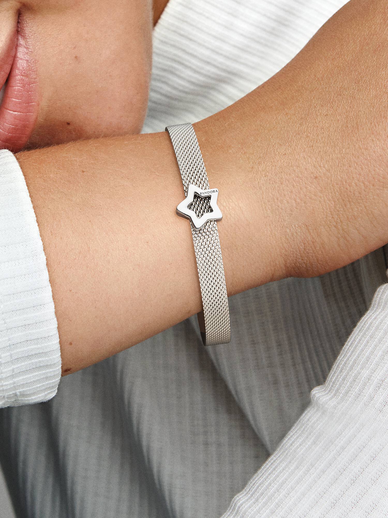 PANDORA Reflexions star silver clip charm