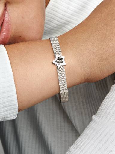 PANDORA Reflexions star silver clip charm