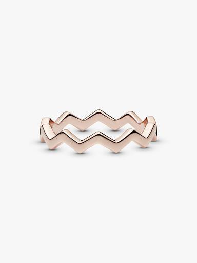 Zigzag 14k rose gold-plated ring