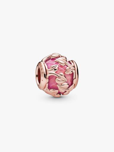 Pink Decorative Leaves Charm