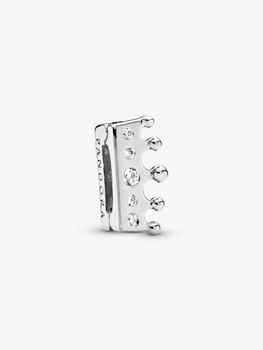 PANDORA Reflexions crown silver clip charm with clear cubic zirconia
