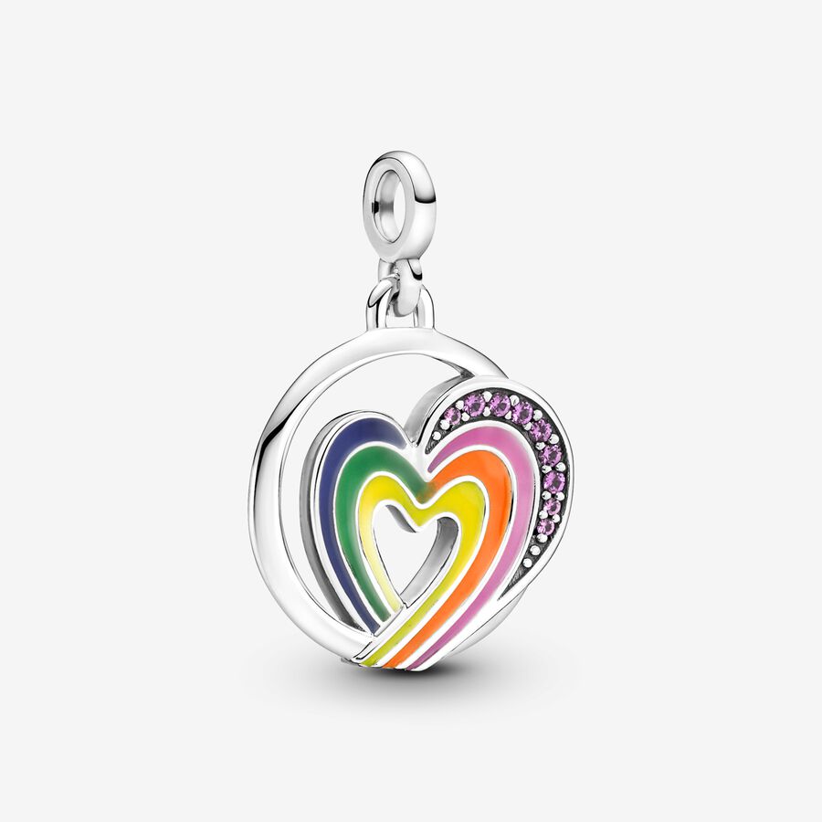 Pandora ME Rainbow Heart of Freedom Medallion Charm  image number 0