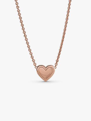 Pink Swirl Heart Collier Necklace
