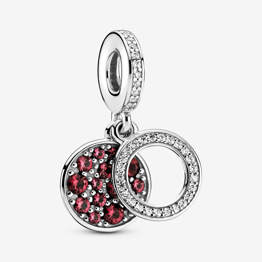 Sparkling Red Disc Double Dangle Charm image number 0
