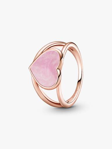 Pink Swirl Heart Statement Ring