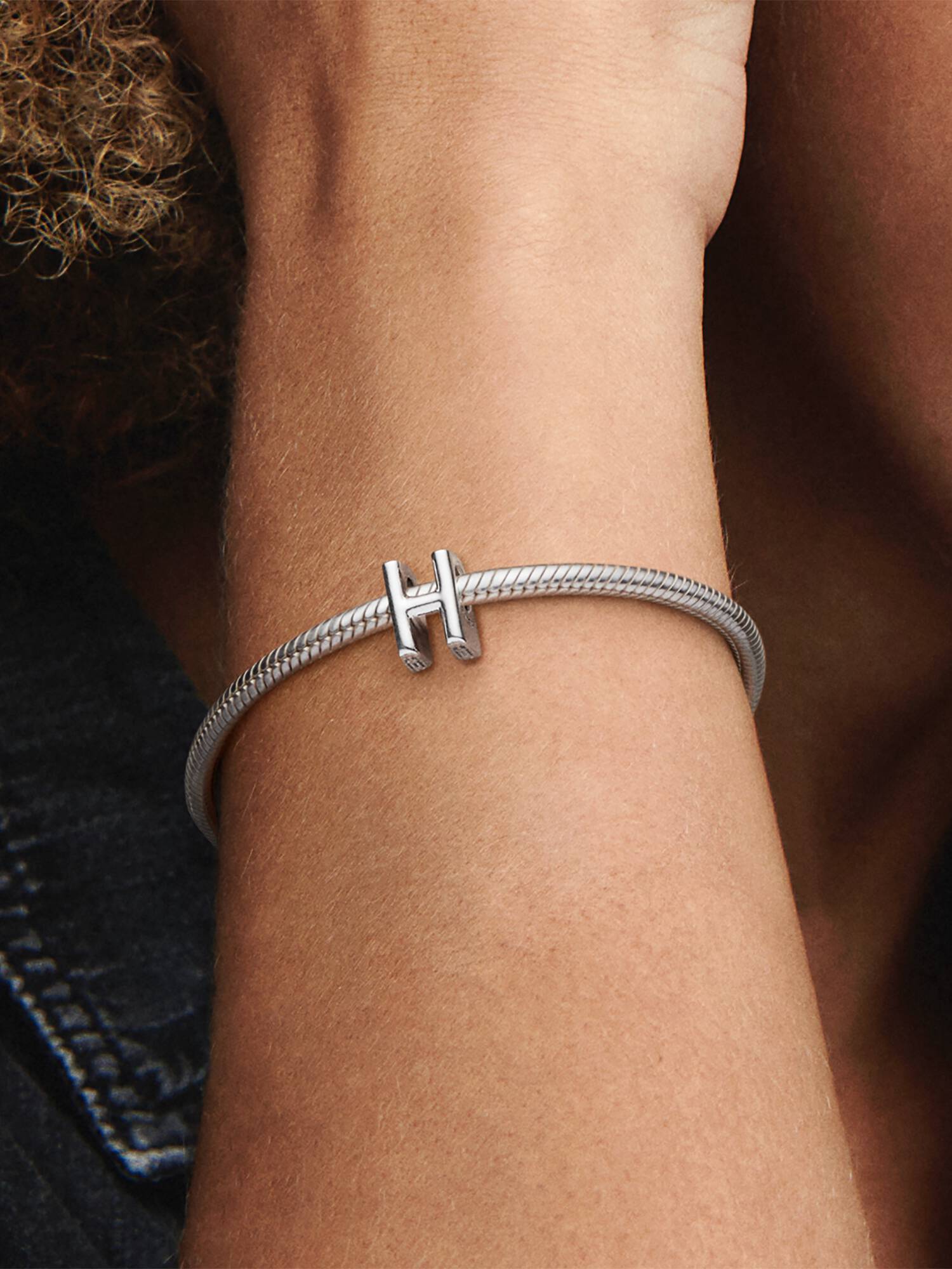 Letter H silver charm