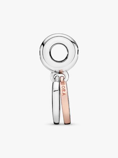 Labyrinth heart 14k rose gold-plated and silver dangle with blush pink crystal and pink enamel
