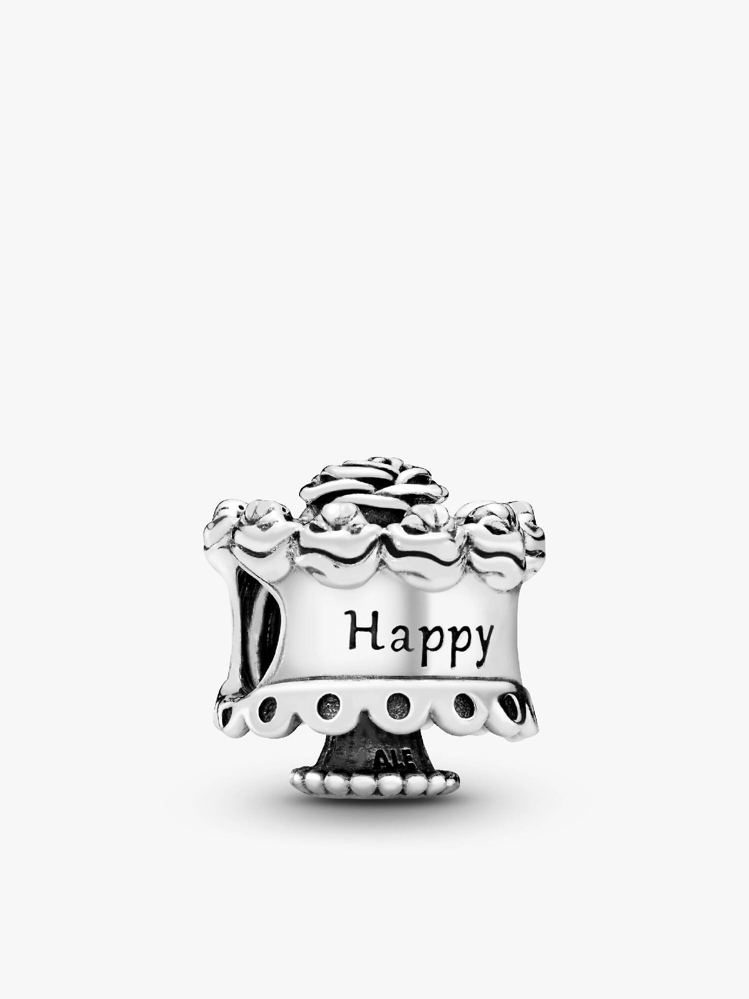 Birthday cake silver charm