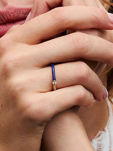 Pavé & Blue Dual Ring