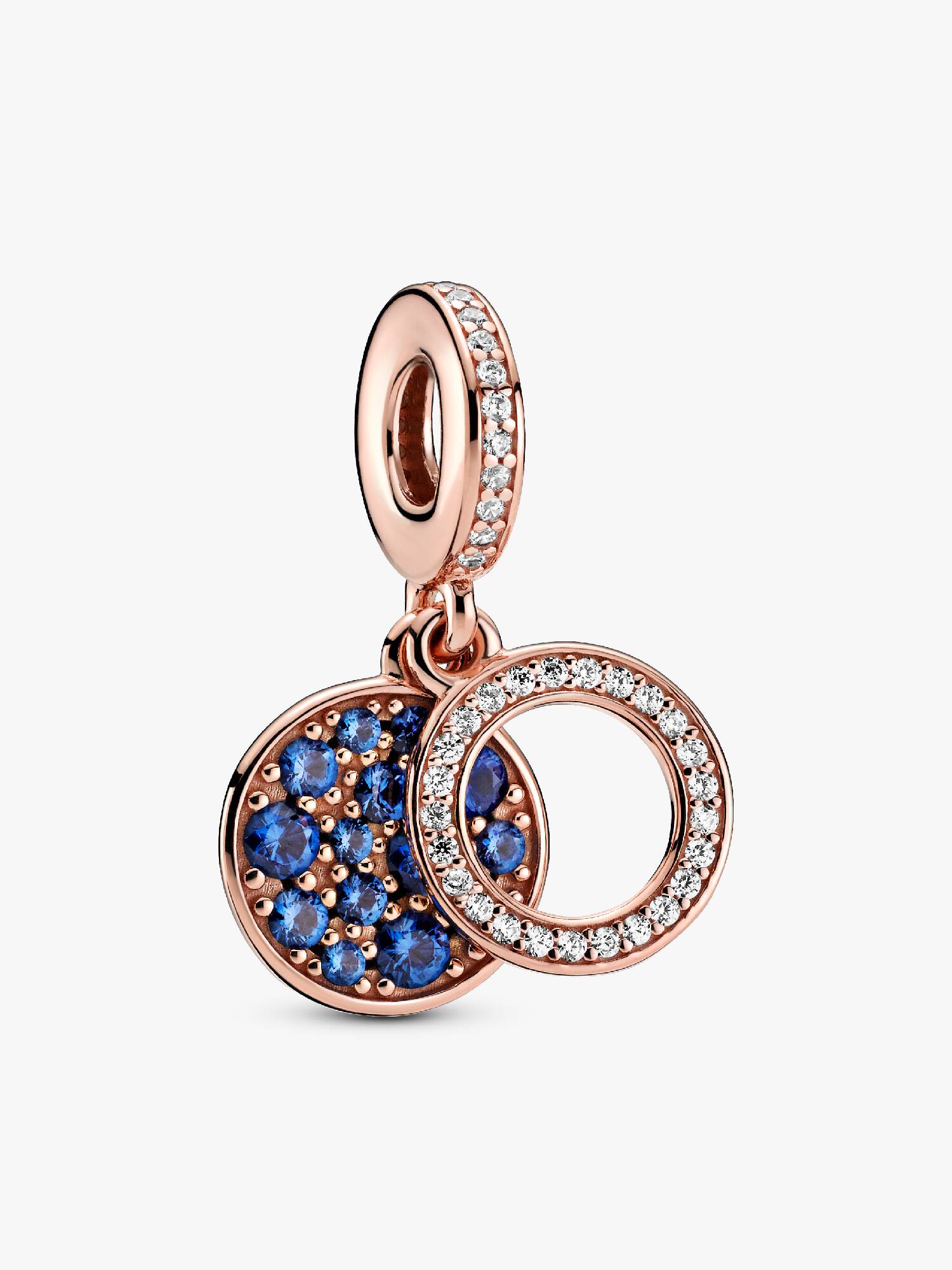 Sparkling Blue Disc Double Dangle Charm