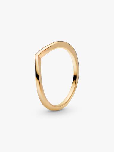 Wishbone 14k gold-plated ring
