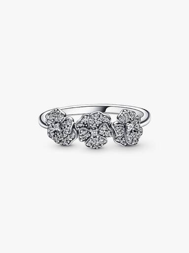 Triple Pansy Flower Ring
