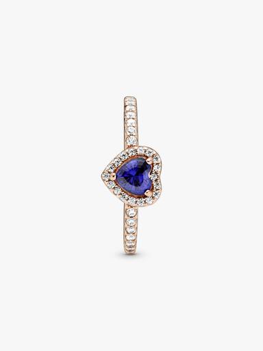 Sparkling Blue Elevated Heart Ring