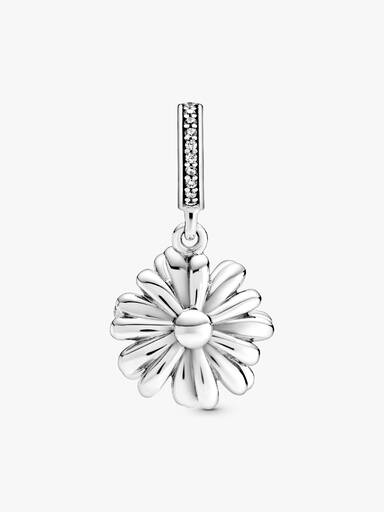 Daisy sterling silver dangle with clear cubic zirconia