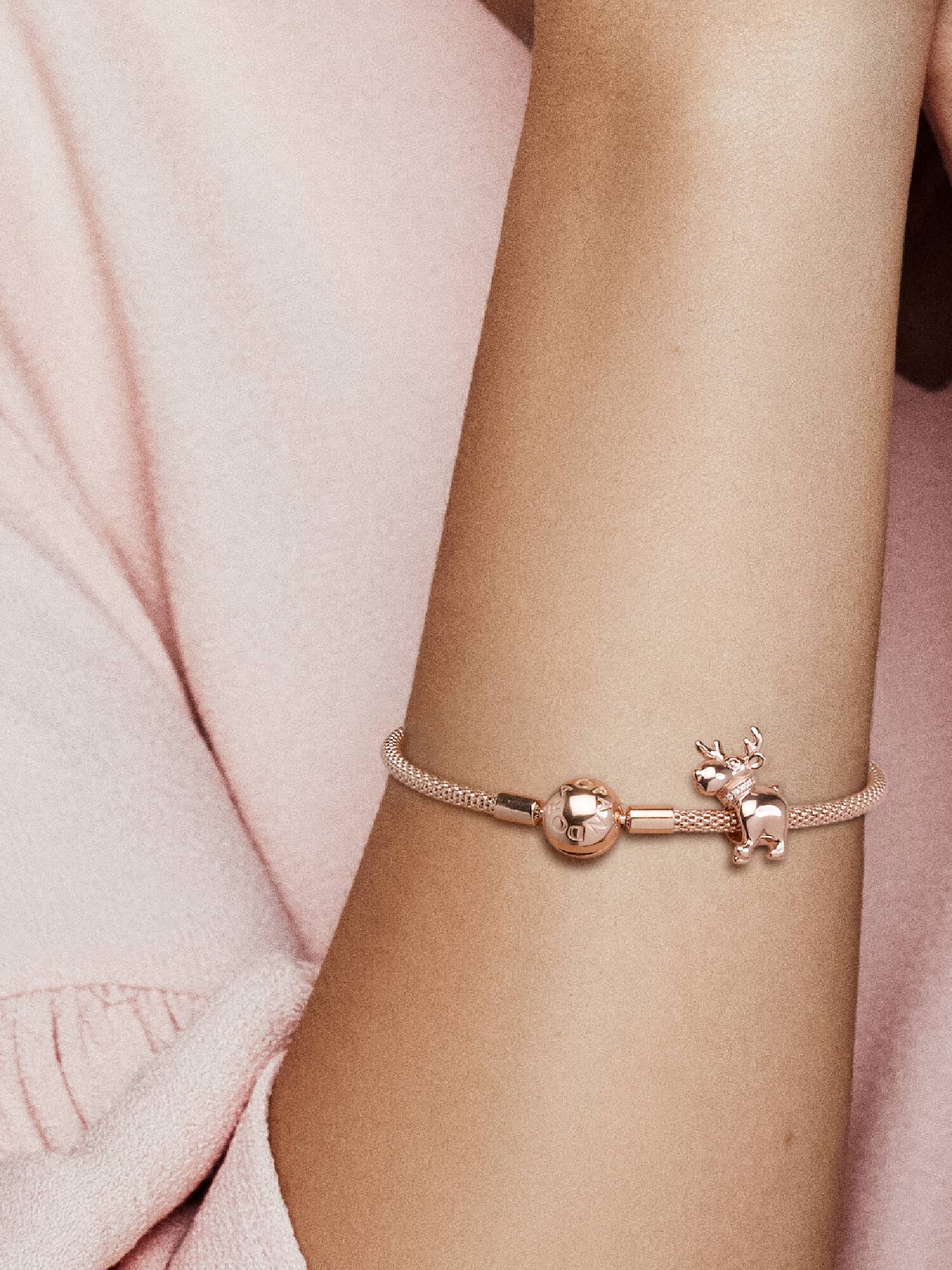Reindeer PANDORA Rose charm with clear cubic zirconia