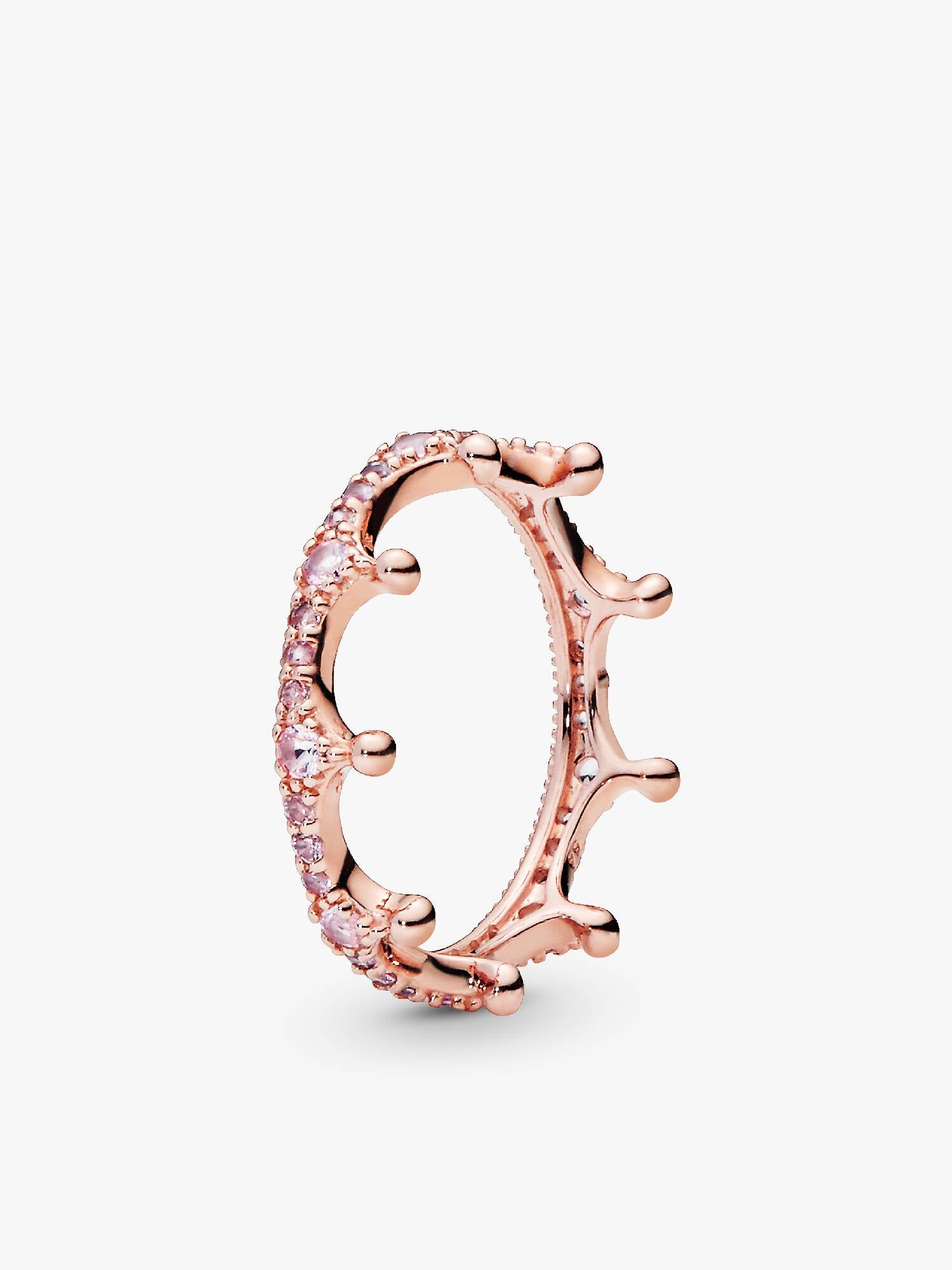 Crown 14k rose gold-plated ring with orchid pink and blush pink crystal