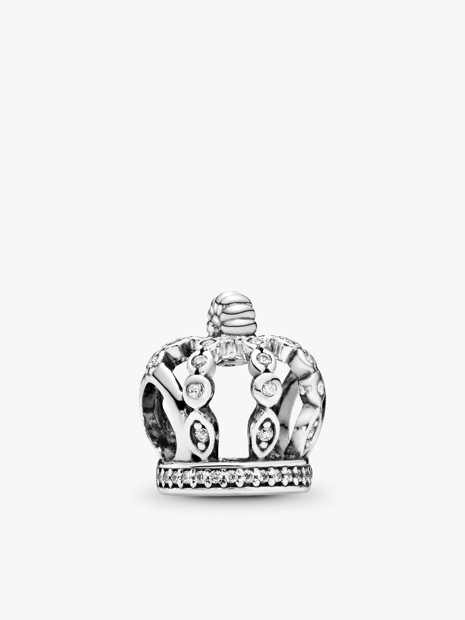 Crown silver charm with clear cubic zirconia