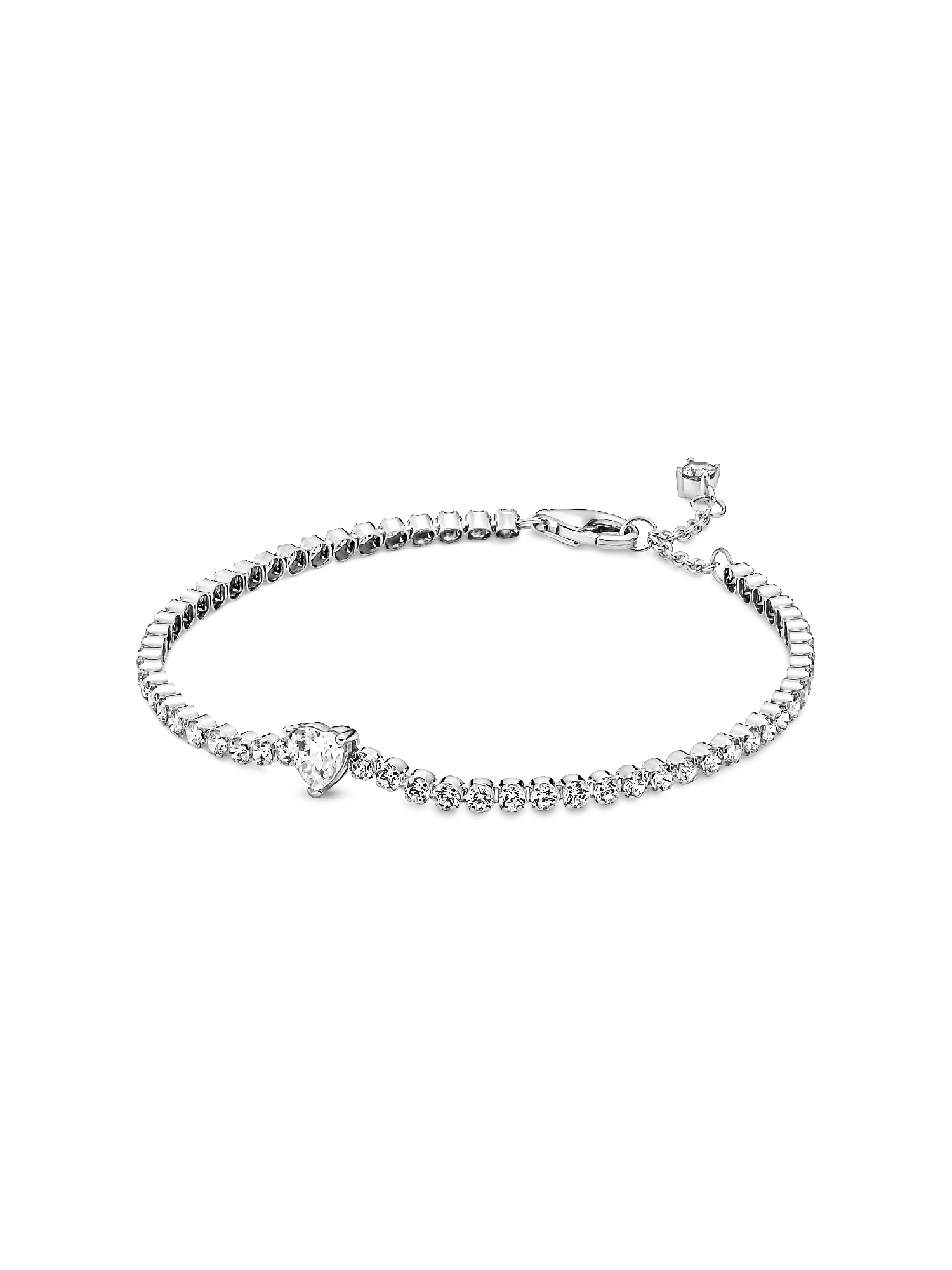 Sparkling Heart Tennis Bracelet | Sterling silver | Pandora ZA