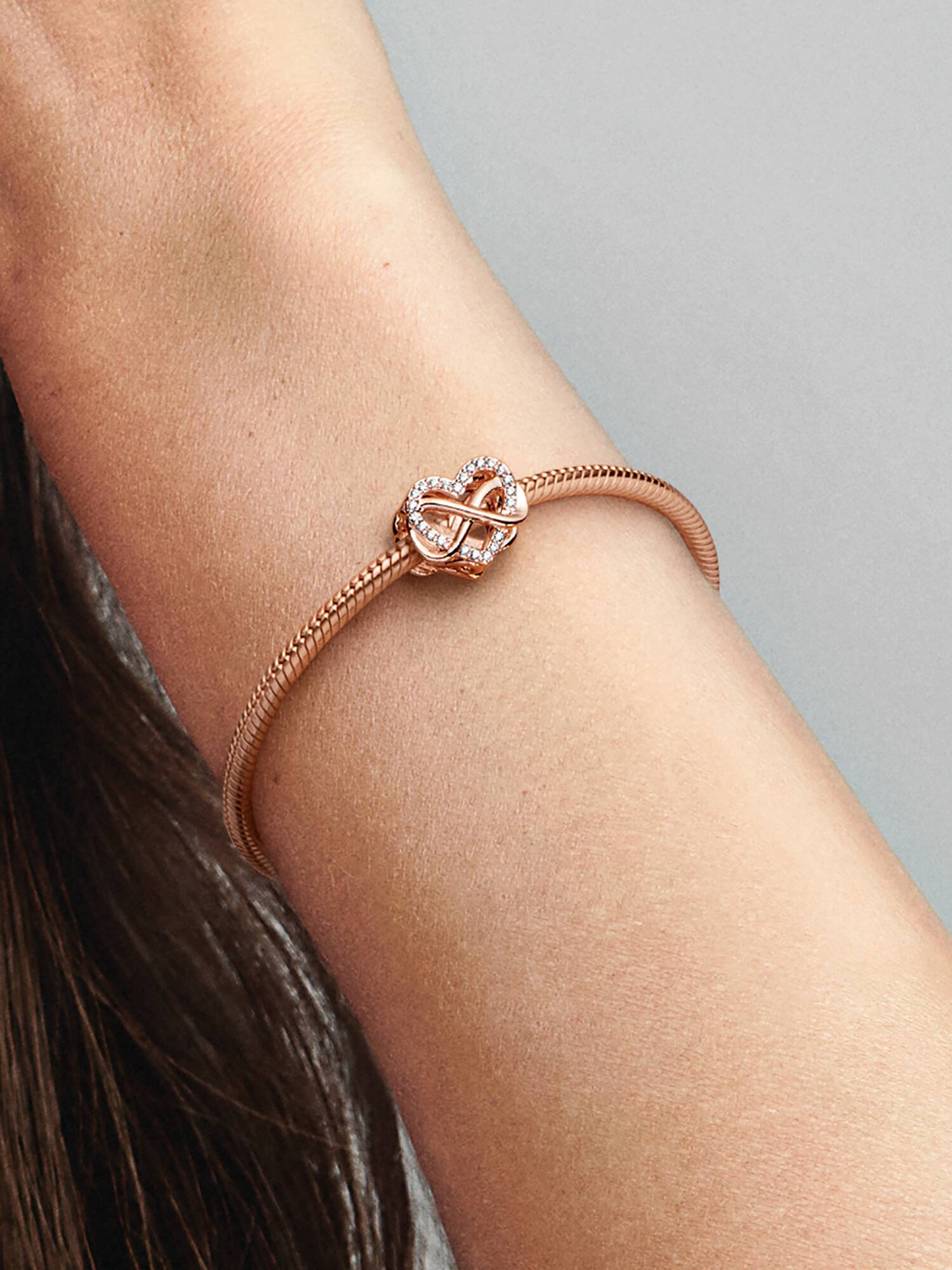 Family Infinity Pink Heart Charm