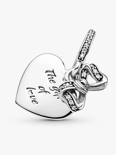 Bow & Love Heart Dangle Charm
