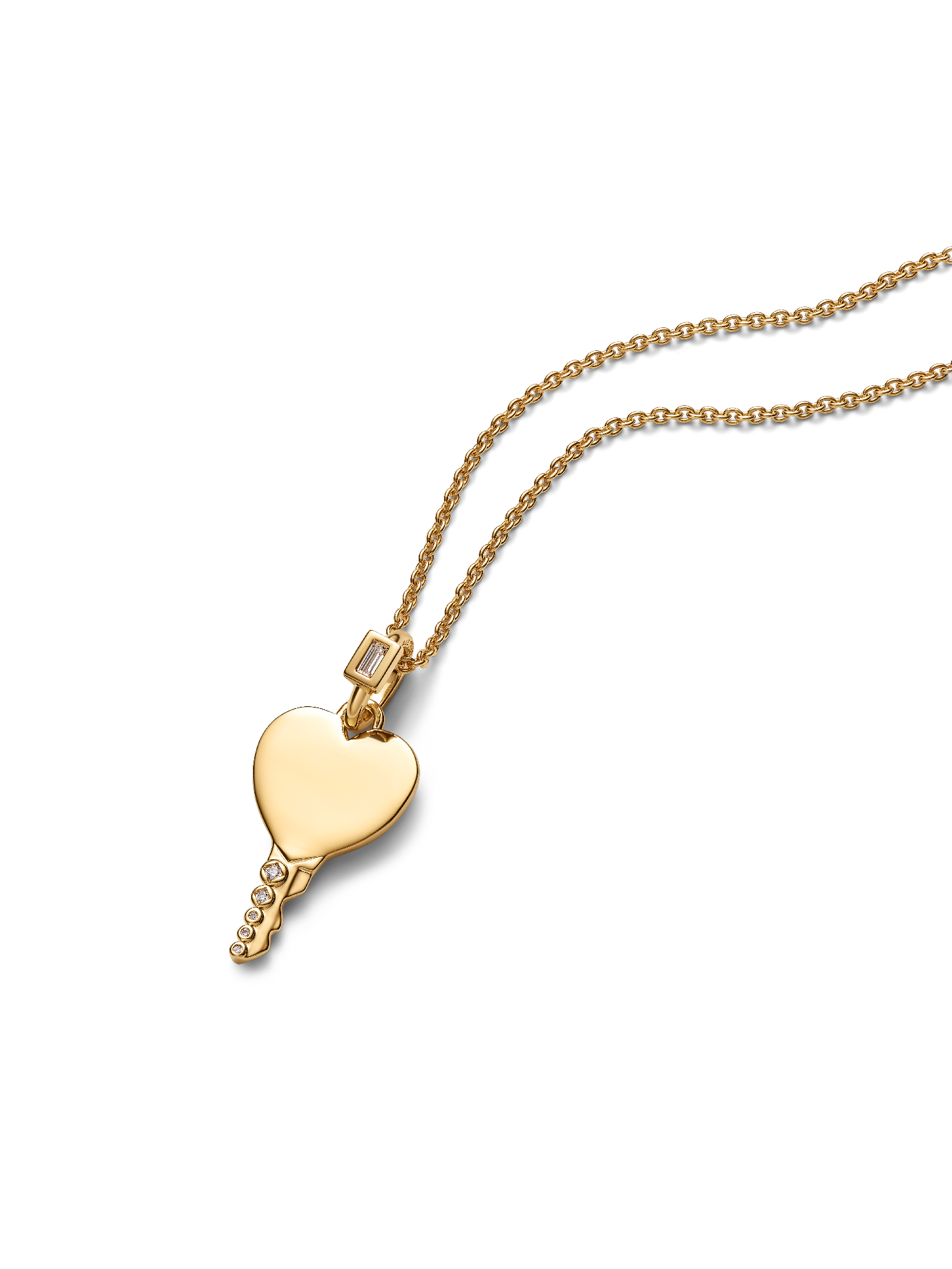 Engravable Heart Key Pendant | Gold plated | Pandora ZA