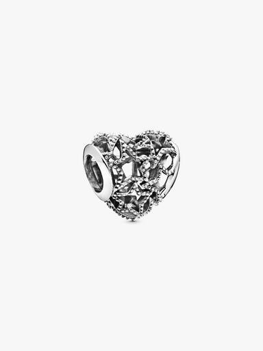 Openwork Heart & Beaded Stars Charm