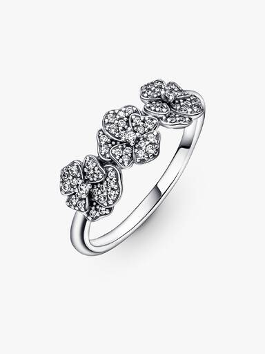 Triple Pansy Flower Ring