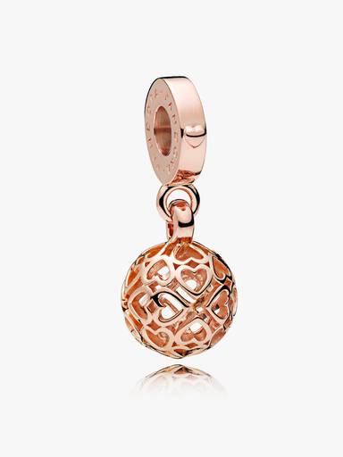 Hearts 14k rose gold-plated dangle