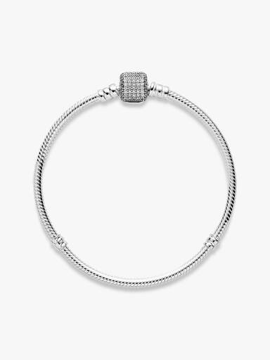 Silver bracelet with clear cubic zirconia