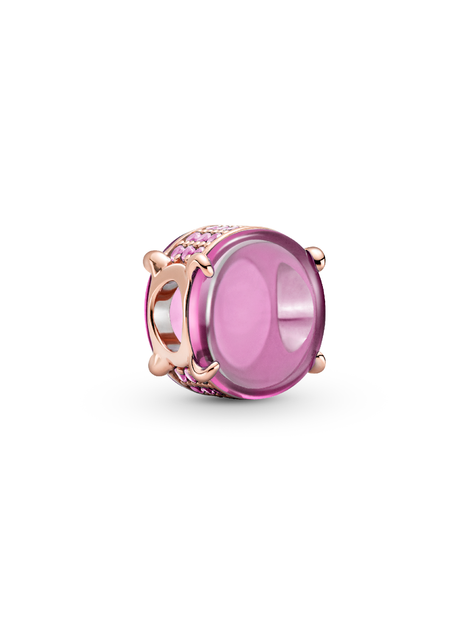 Pink Oval Cabochon Charm | Rose gold plated | Pandora ZA