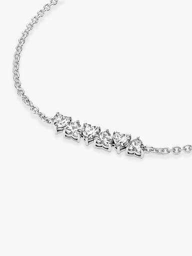 Sparkling Endless Hearts Chain Bracelet