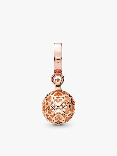 Hearts 14k rose gold-plated dangle