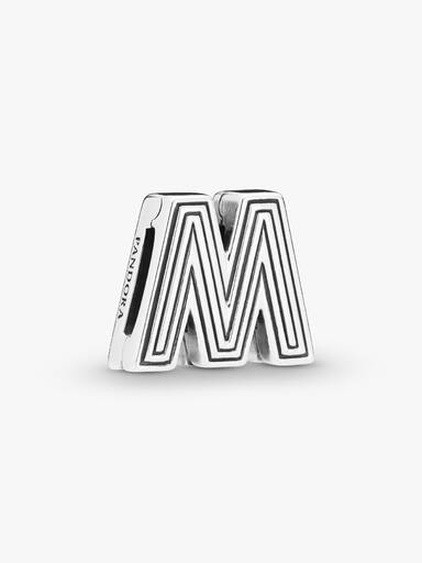 Pandora Reflexions letter M silver clip charm
