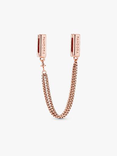 PANDORA Reflexions safety chain in 14k rose gold-plated
