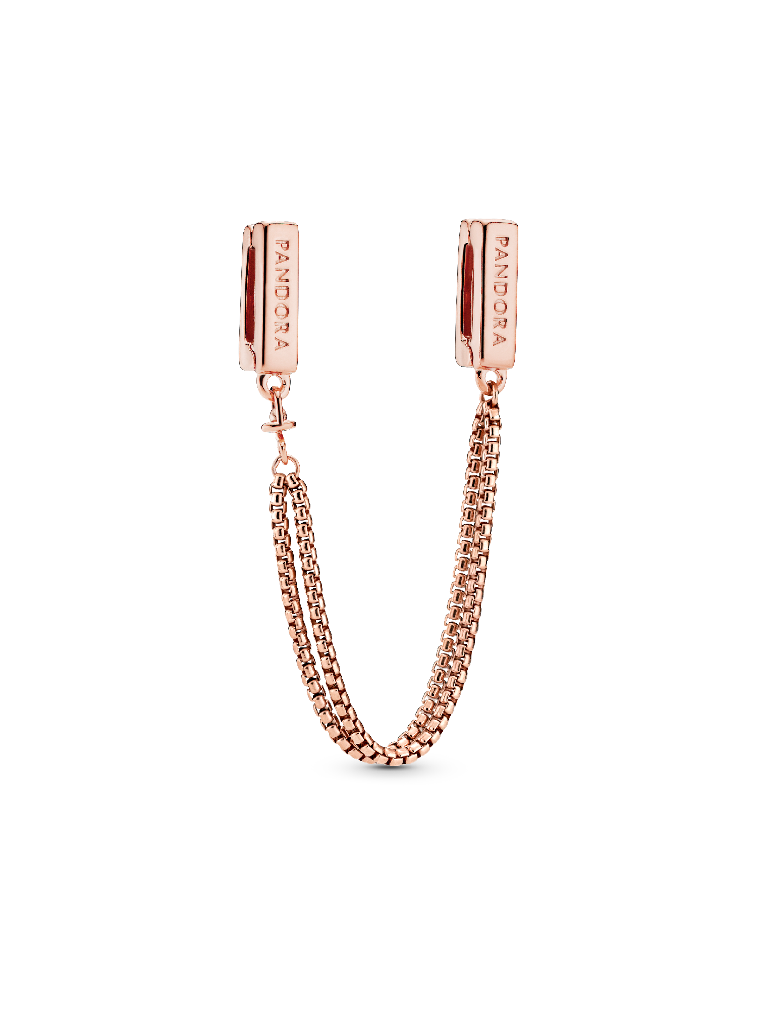 PANDORA Reflexions safety chain in 14k rose gold-plated
