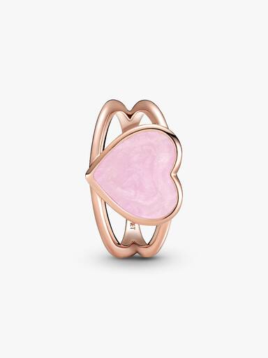 Pink Swirl Heart Statement Ring