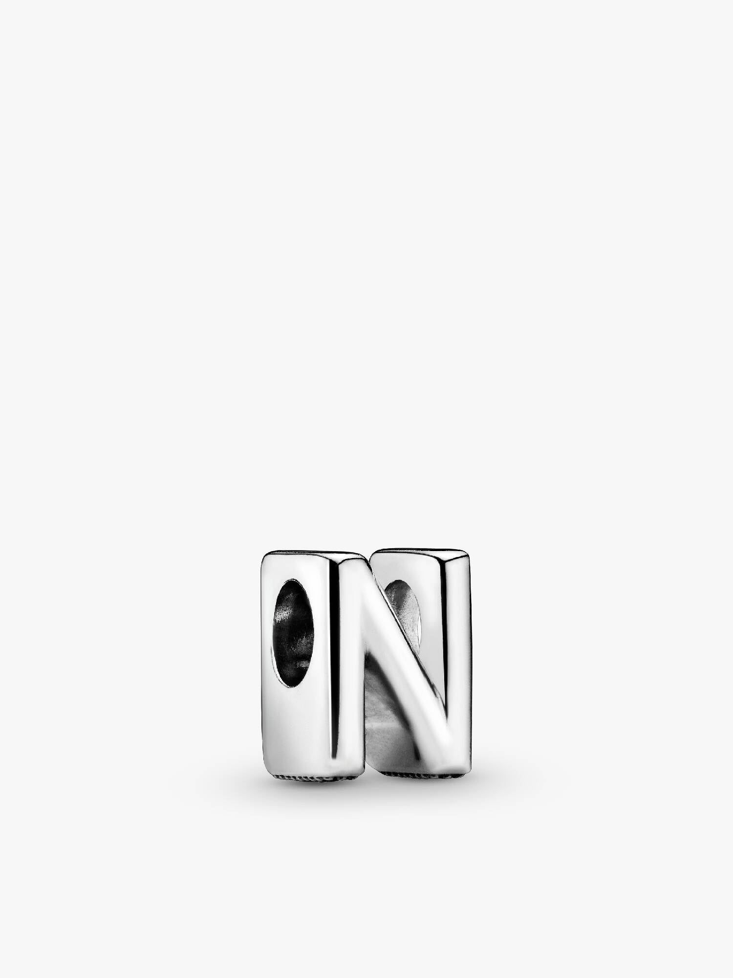 Letter N silver charm