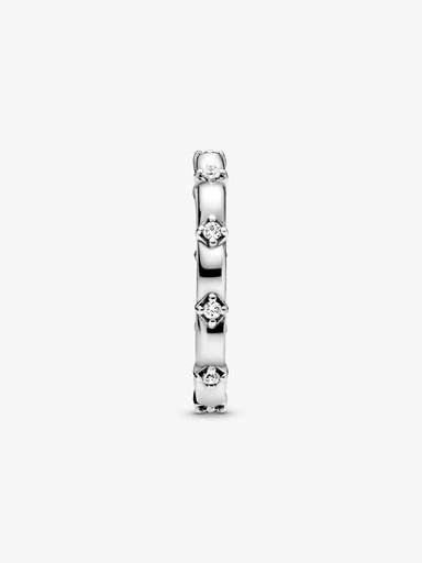 Sterling silver ring with clear cubic zirconia