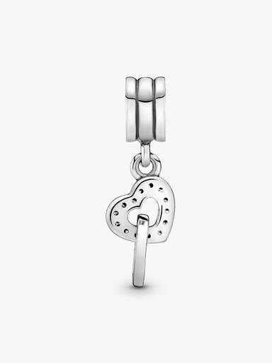 Interlocked Hearts Dangle Charm