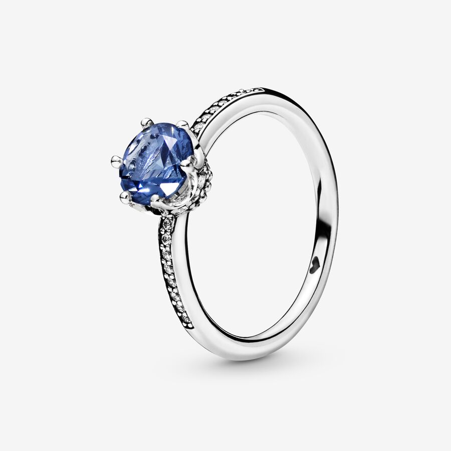 Blue Sparkling Crown Ring image number 0