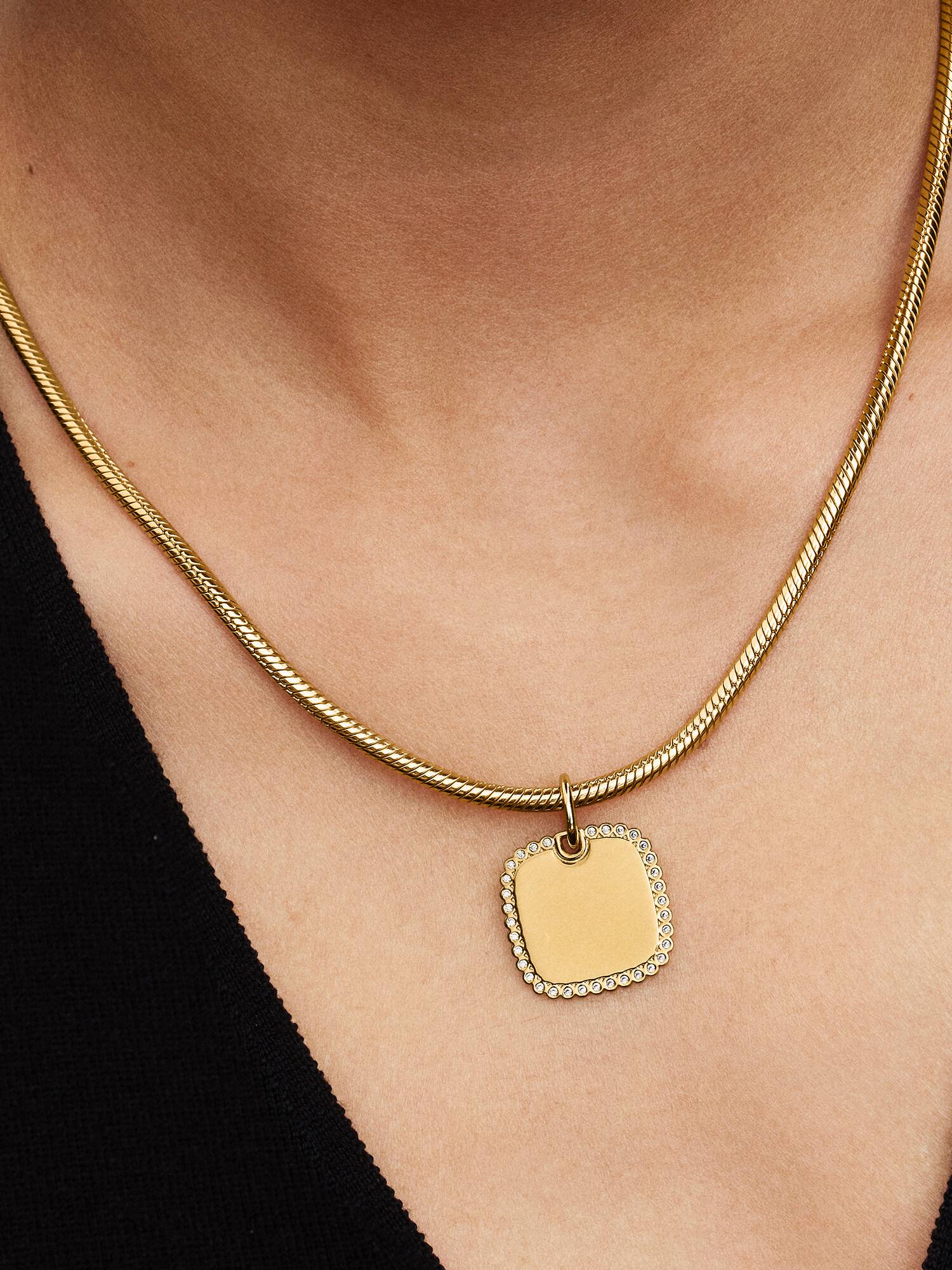 Engravable Square Tag Pendant
