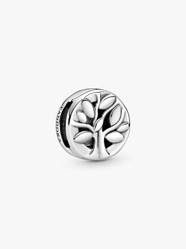 PANDORA Reflexions family tree silver clip charm