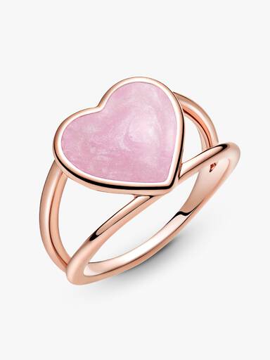 Pink Swirl Heart Statement Ring