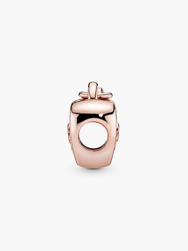 Heart padlock and key 14k rose gold-plated charm