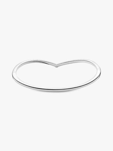 Wishbone silver bangle
