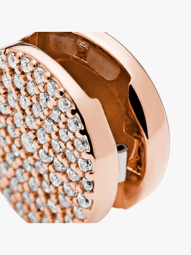 PANDORA Reflexions clip charm in 14k rose gold-plated with clear cubic zirconia