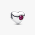 Engravable True Red Stone Heart Charm Engravable True Red Stone Heart Charm