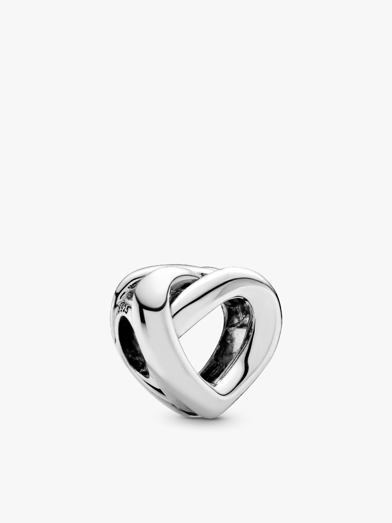Knotted heart silver charm